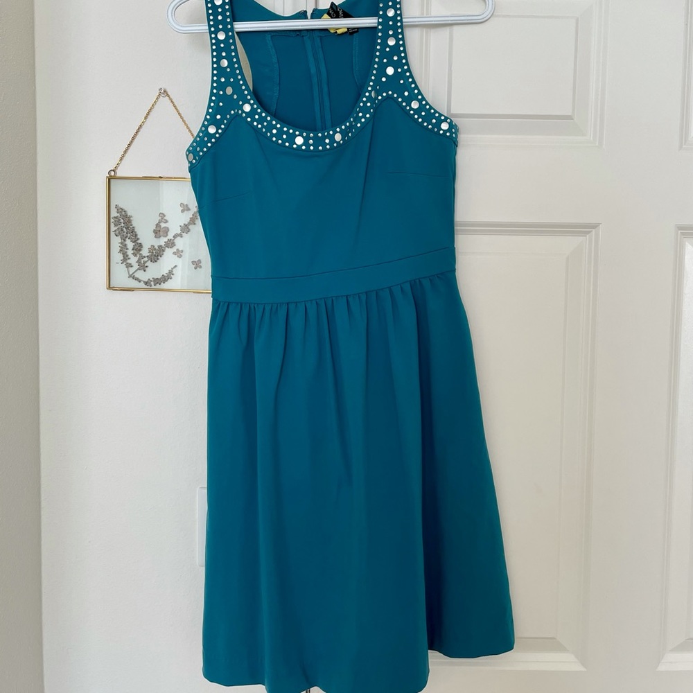 Cynthia Rowley teal dress with pockets!